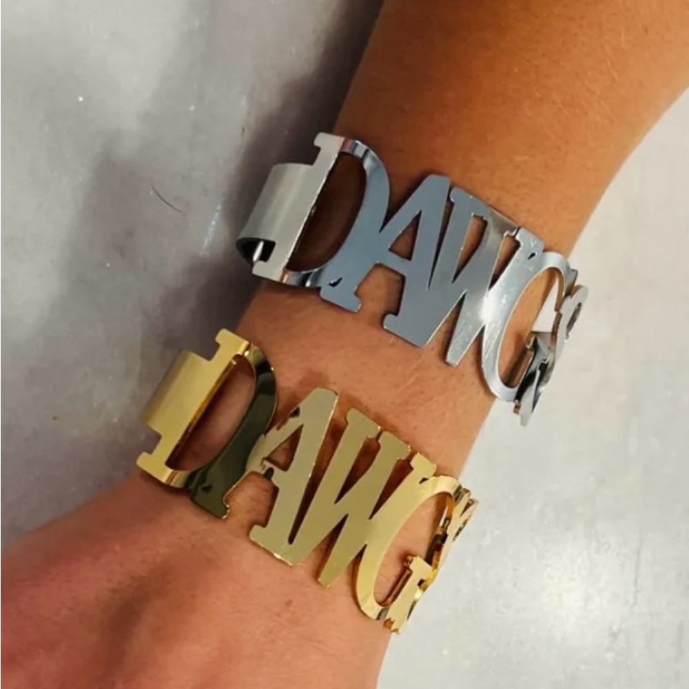 Silver 'DAWGS' Cuff Bracelet New in Box